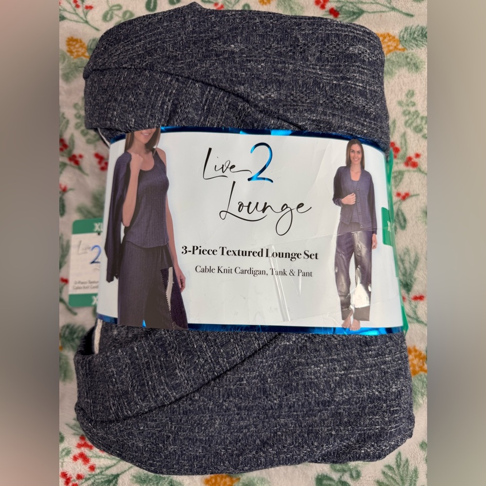 Live2Lounge Women’s 3-Piece Lounge Set XL Navy NWT
